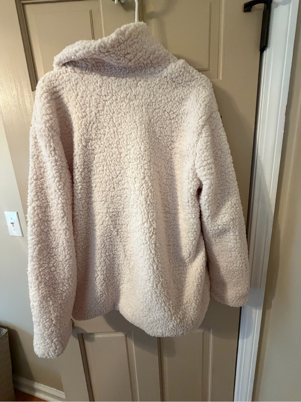 Cozy Cream Teddy Peacoat Jacket by Grace & Vogue - Picture 4 of 7